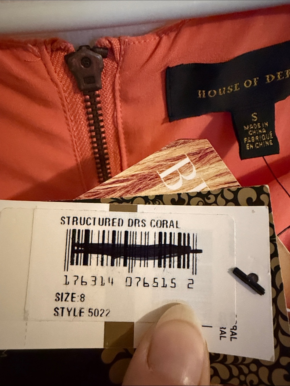 Orange Draped Cocktail Dress - Picture 5 of 5
